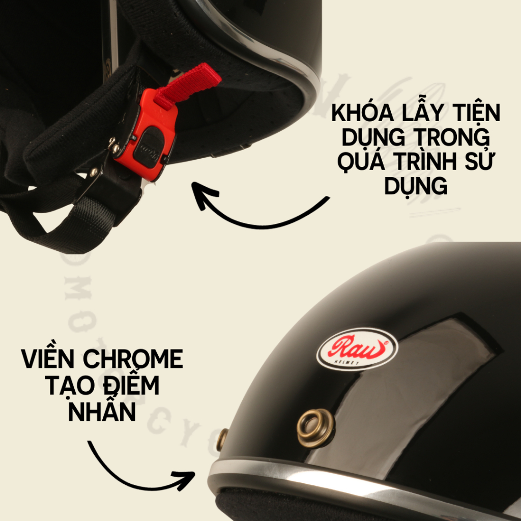 Nón bảo hiểm 3/4 Raw Boco basic nhiều màu sắc arrow shop