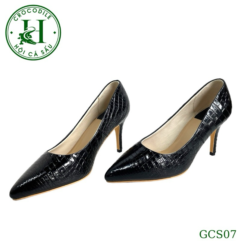 Giày Nữ Da Cá Sấu Cao Cấp - Giày nữ gót nhọn cao 7cm - GCS07