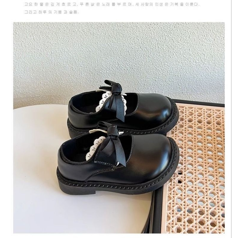 Giày búp bê da siêu mềm nơ quai dán cho bé gái