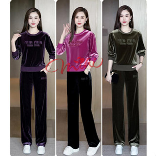  Bộ đồ trung niên nữ đẹp cao cấp B21b - Bộ nhung cho mẹ - Bộ đồ mùa đông cho mẹ sang trọng 