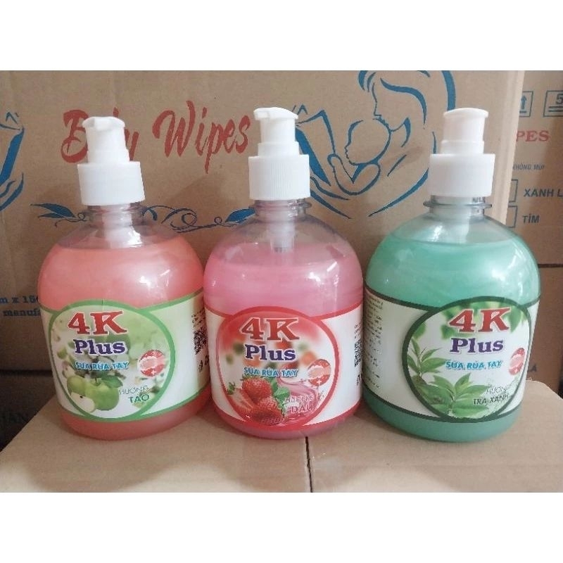 Nước Rửa Tay, Sát Khuẩn Hương Hoa 4K PLUS Hoa Mai Vàng chai 500ml
