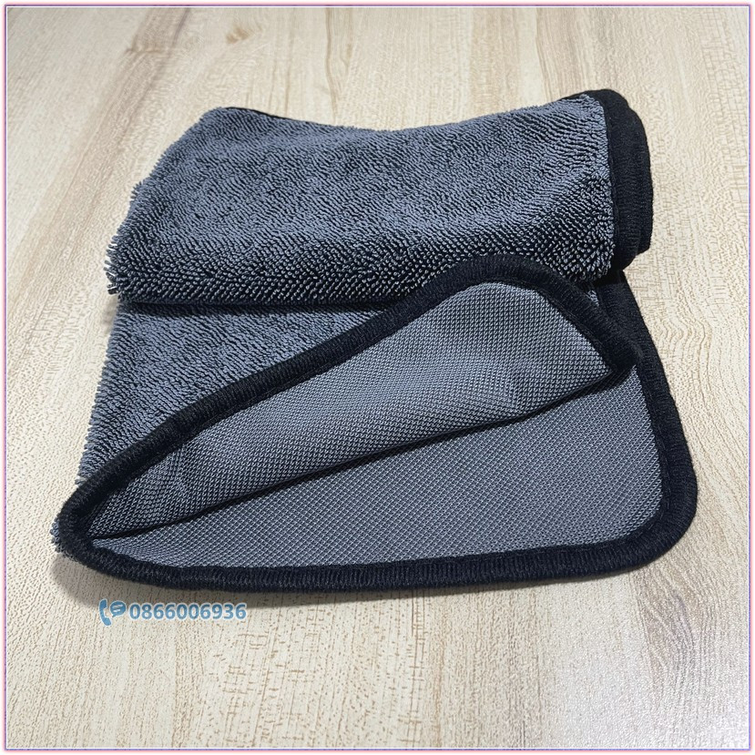 Khăn lau gương kính và nội thất xe ô tô vải xoắn+lưới kiểu Hàn Quốc