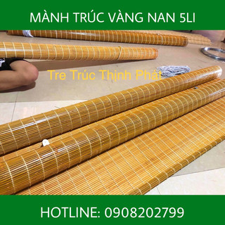Mành rèm tre trúc vàng che nắng (Nhiều Kích Thước). Mành tre trúc che ngoài trời trúc Vàng nan 5li.