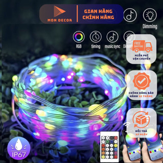 Đèn Fairy Light 16 triệu màu điều khiển APP điện thoại, dây led nháy đuổi decor phòng, trang trí tết, noel