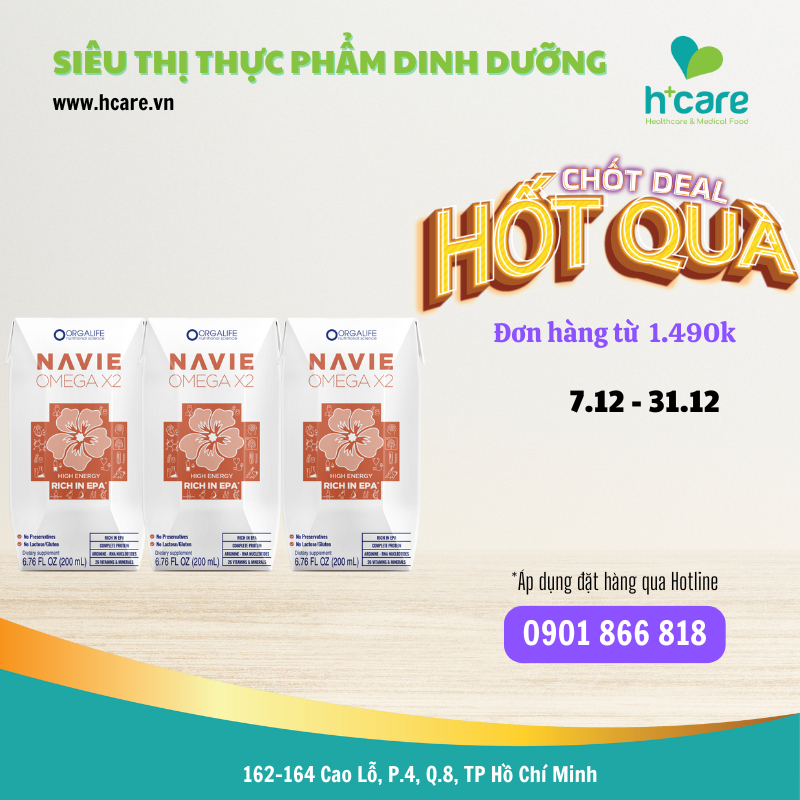 TPBS Orgalife Navie Omega X2 200ml- bữa ăn cao năng lượng, giàu đạm, tăng cường mega 3