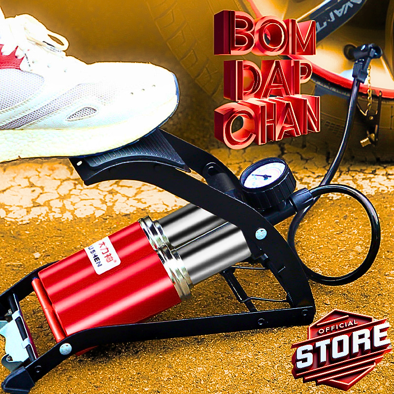 Bơm Xe Đạp, Bơm Xe Máy, Bơm Đạp Chân Mini Bền Bỉ