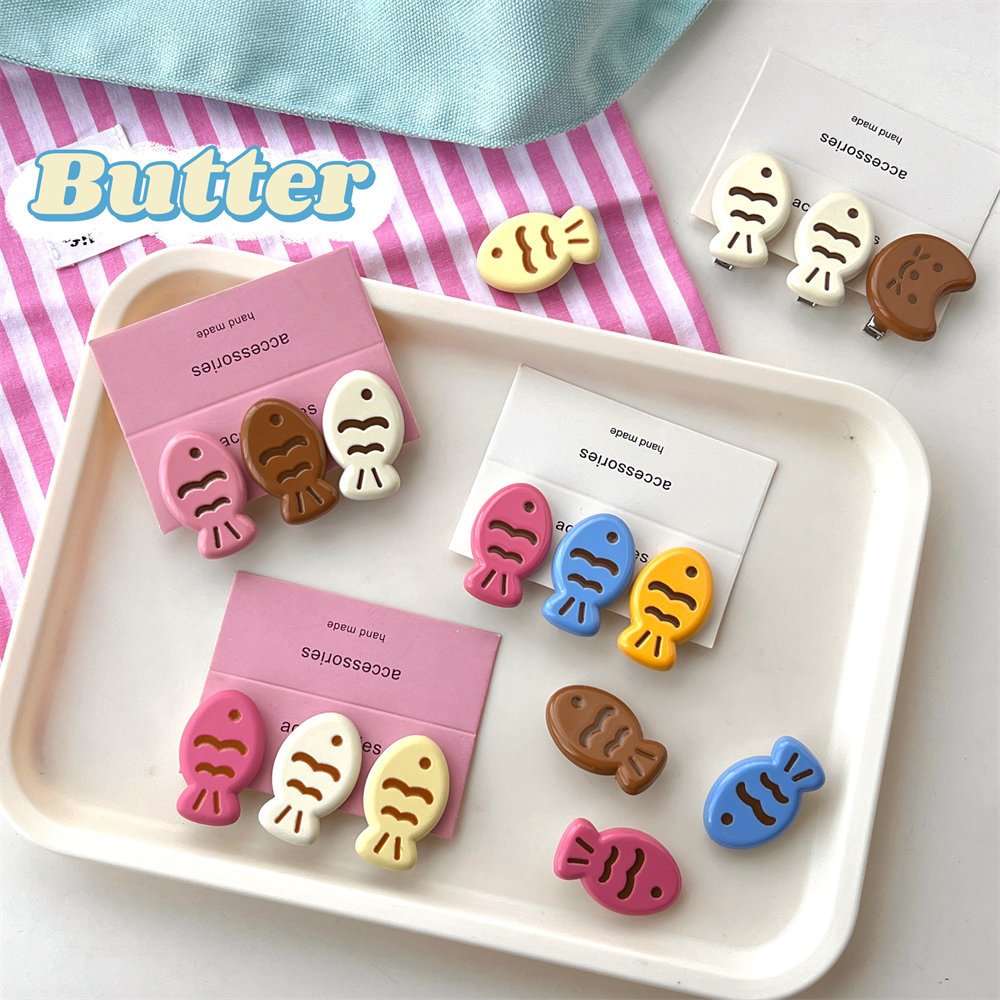 Kẹp Tóc Hình Cá Mèo Basic Dễ Thương