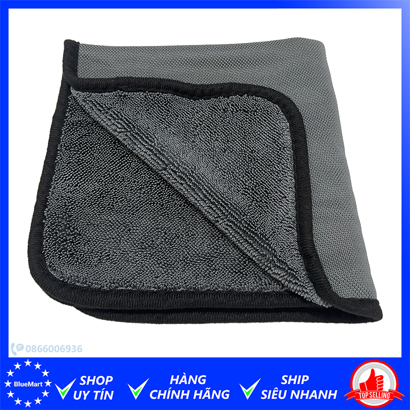 Khăn lau gương kính và nội thất xe ô tô vải xoắn+lưới kiểu Hàn Quốc