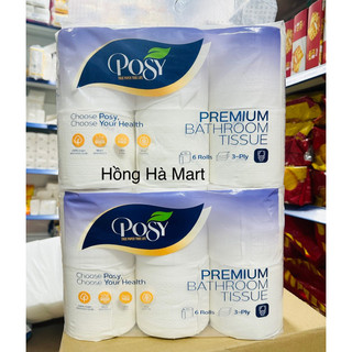 GIẤY VỆ SINH 3 LỚP LUSSY 10 CUỘN 900g - Giấy POSY 3 LỚP 6 CUỘN 900g