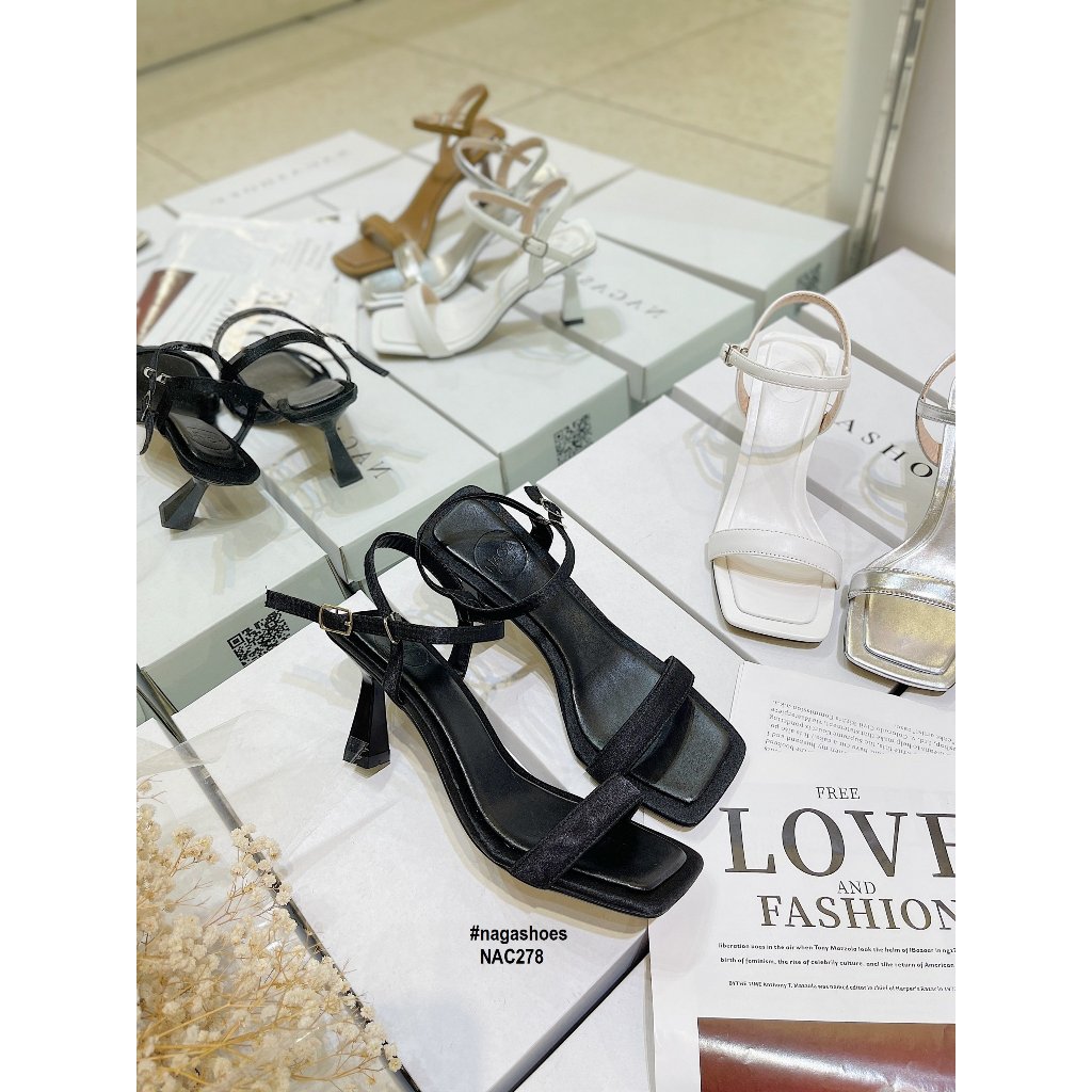 CAO GÓT NAGASHOES QUAI NGANG GÓT VUÔNG 7P NAC278