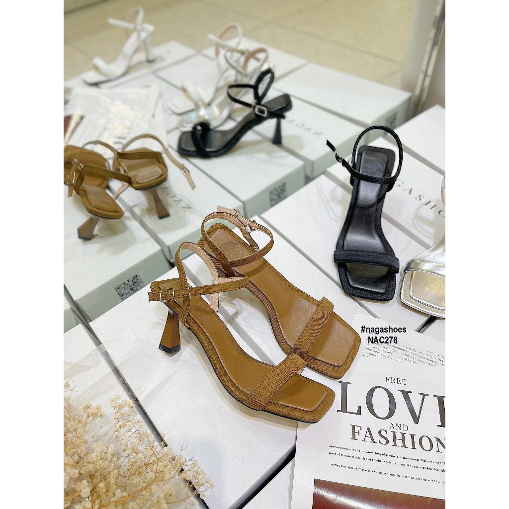 CAO GÓT NAGASHOES QUAI NGANG GÓT VUÔNG 7P NAC278