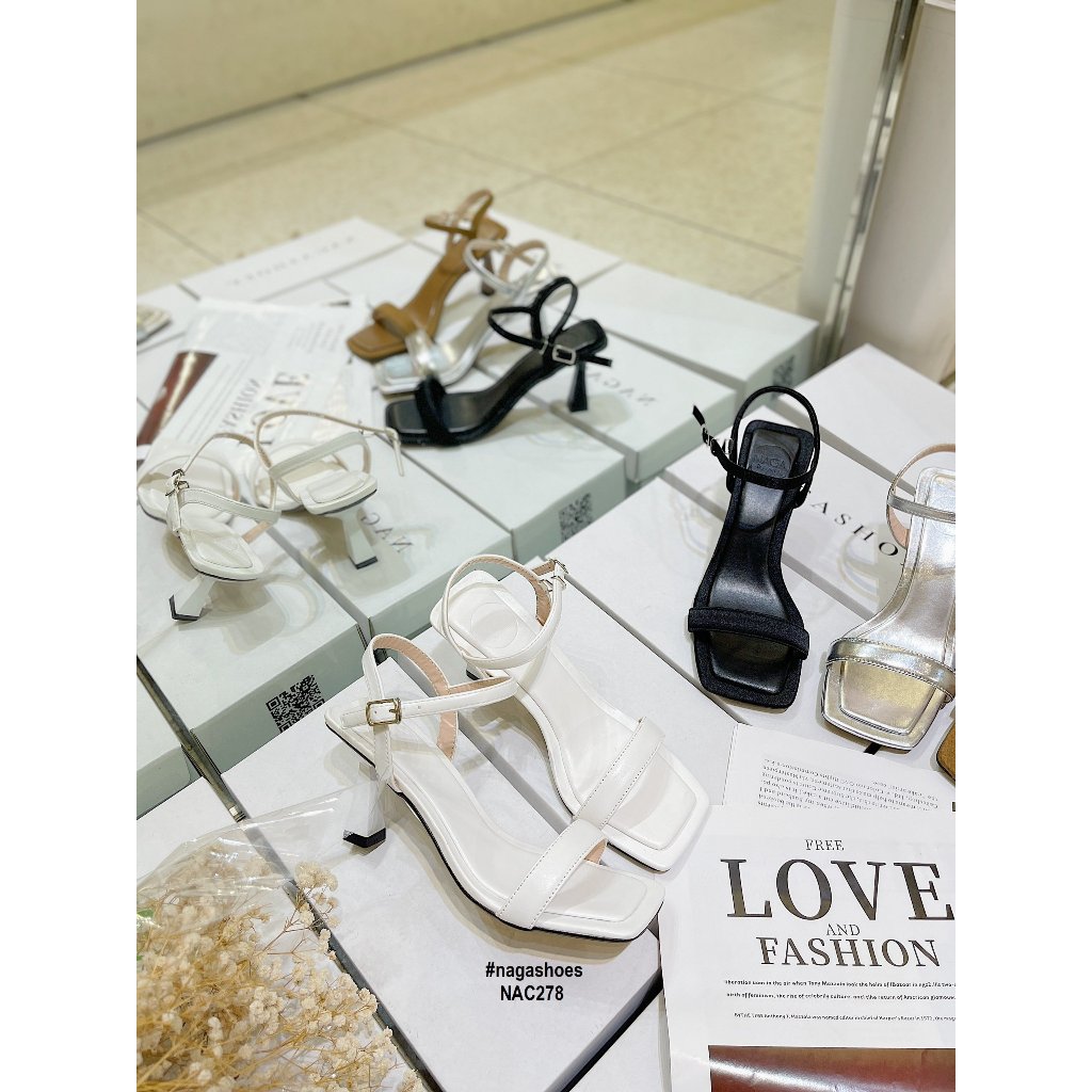 CAO GÓT NAGASHOES QUAI NGANG GÓT VUÔNG 7P NAC278