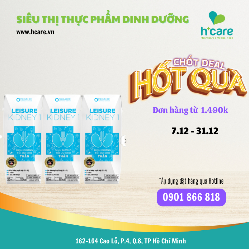TPBS Orgalife Leisure Kidney 1 250ml - Bữa ăn hoàn chỉnh cho người suy thận chưa lọc thận