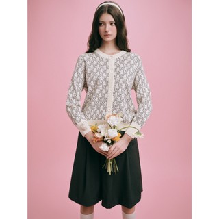 DVRK - Áo Khoác Len Dệt Kim Nữ Cài Nút Monogram -DVRK-23W
