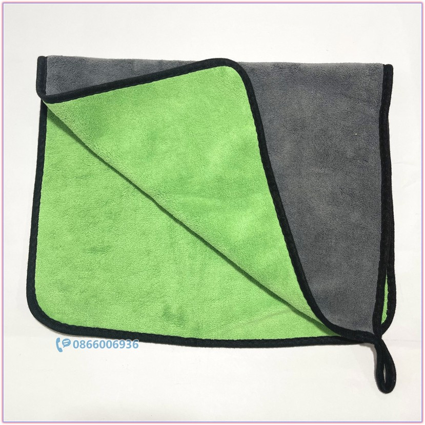 Khăn vải microfiber siêu thấm hút lau nước rửa xe, nội ngoại thất xe ô tô đa năng 40x60cm