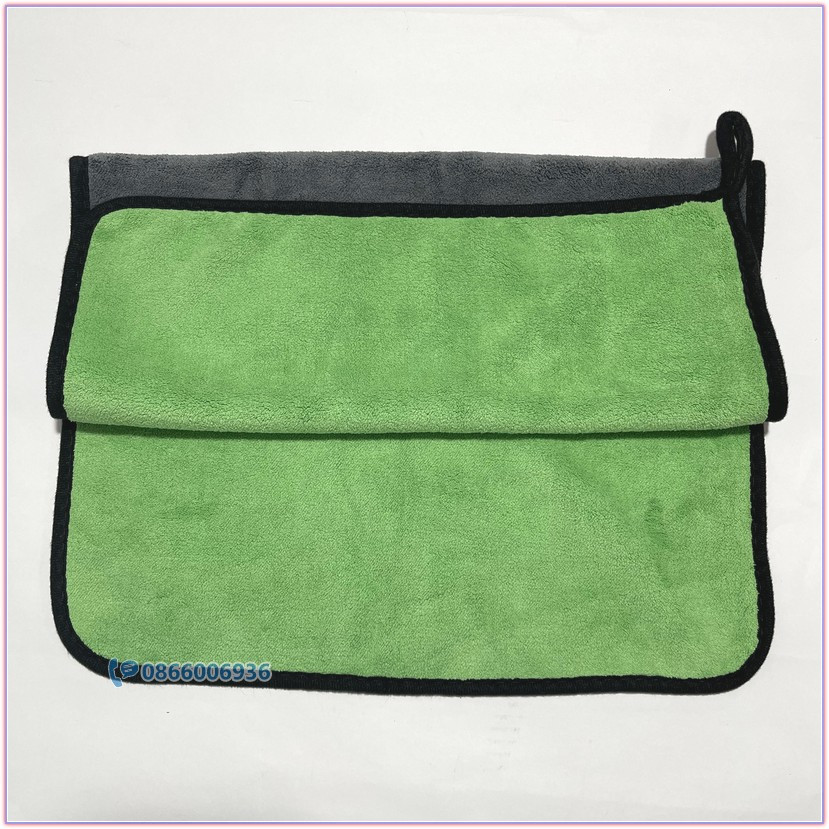 Khăn vải microfiber siêu thấm hút lau nước rửa xe, nội ngoại thất xe ô tô đa năng 40x60cm