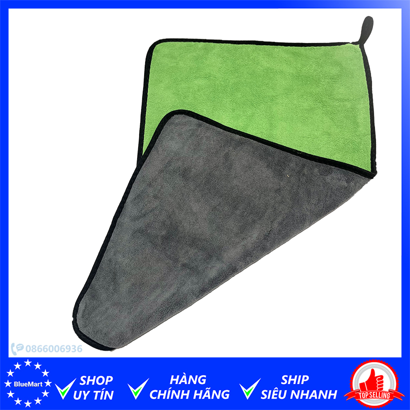 Khăn vải microfiber siêu thấm hút lau nước rửa xe, nội ngoại thất xe ô tô đa năng 40x60cm