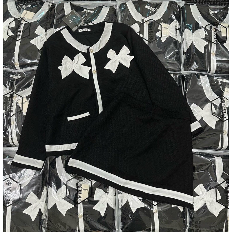 Sét dạ phối nơ trắng bigsize 60-88kg