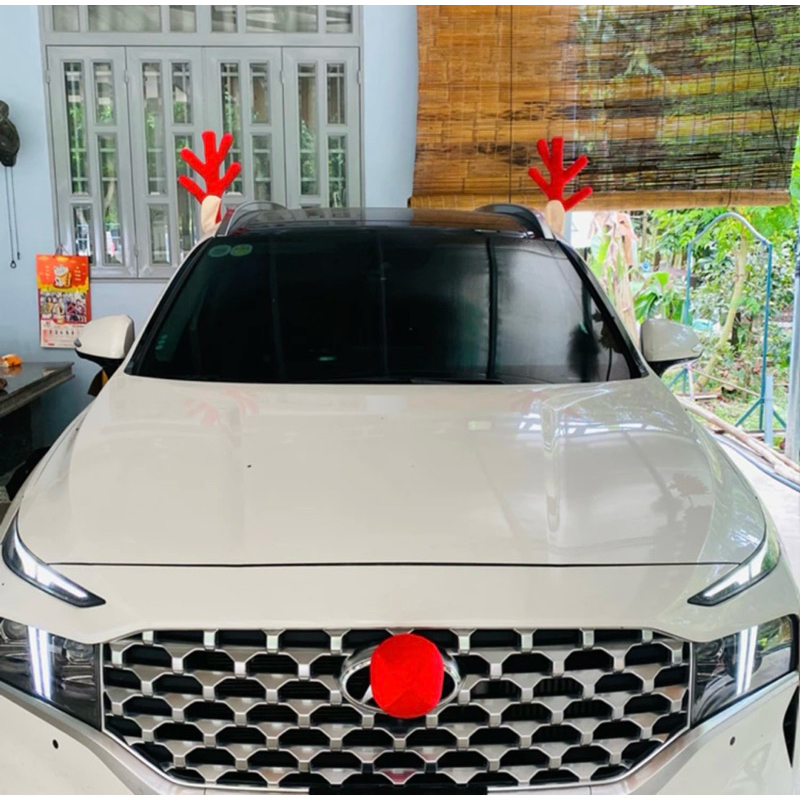 Sừng ô tô Sừng xe hơi Sừng Tuần Lộc Và Mũi Đỏ Trang Trí Xe Hơi