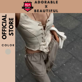 Áo đan dây kiểu hở lưng sexy, áo kiểu corset đan dây trendy