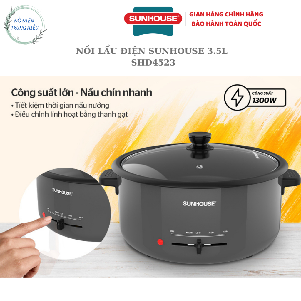 Nồi lẩu điện đa năng Sunhouse SHD4523 3.5L - Hàng chính hãng bảo hành 12 tháng