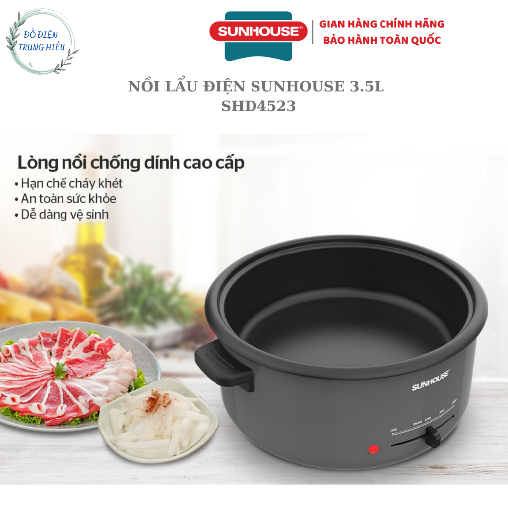 Nồi lẩu điện đa năng Sunhouse SHD4523 3.5L - Hàng chính hãng bảo hành 12 tháng