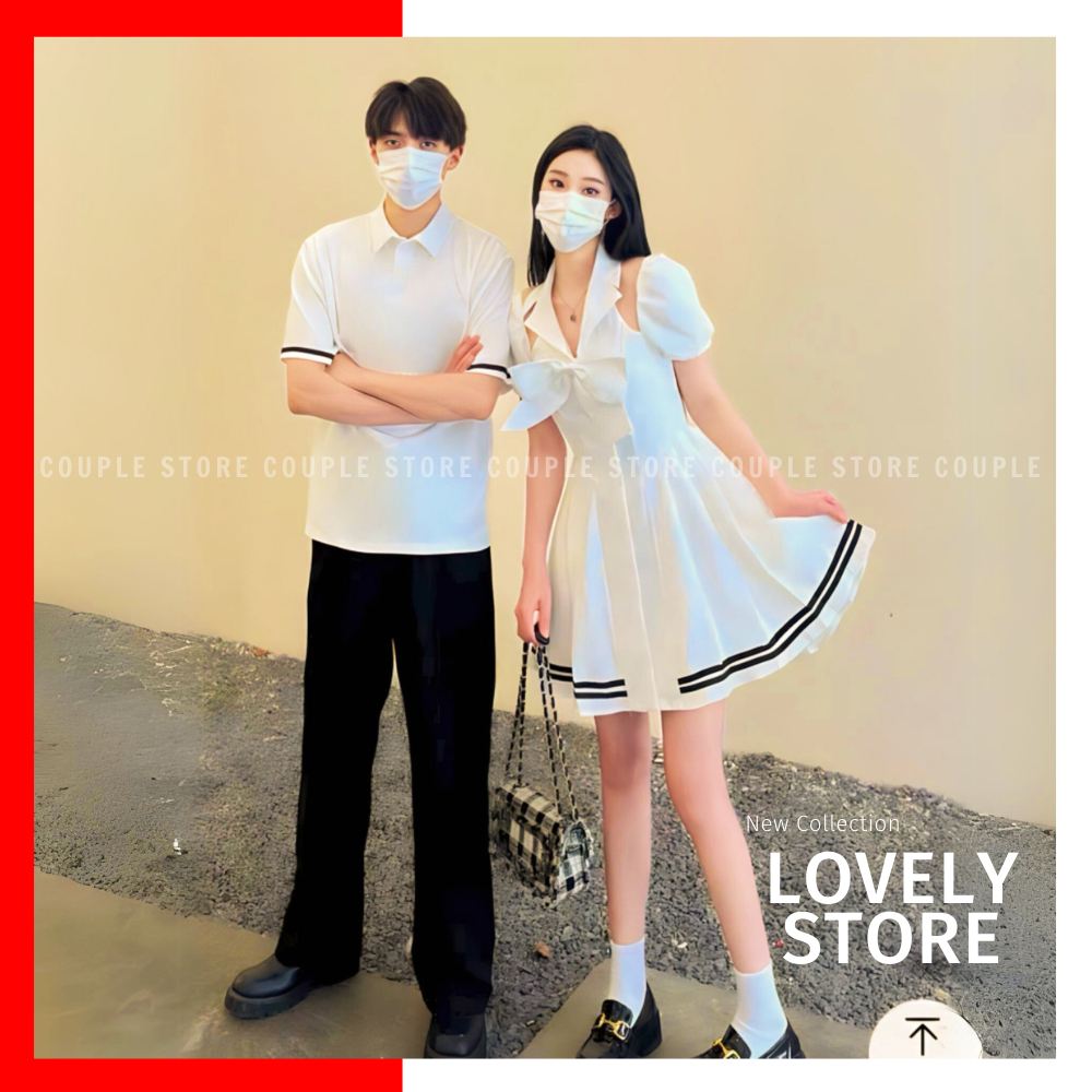 Đồ đôi couple set áo sơ mi nam váy nữ LOVELY STORE 01
