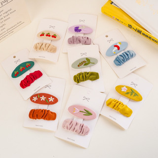 Set 2 cặp tóc handmade thêu hoa và nhung