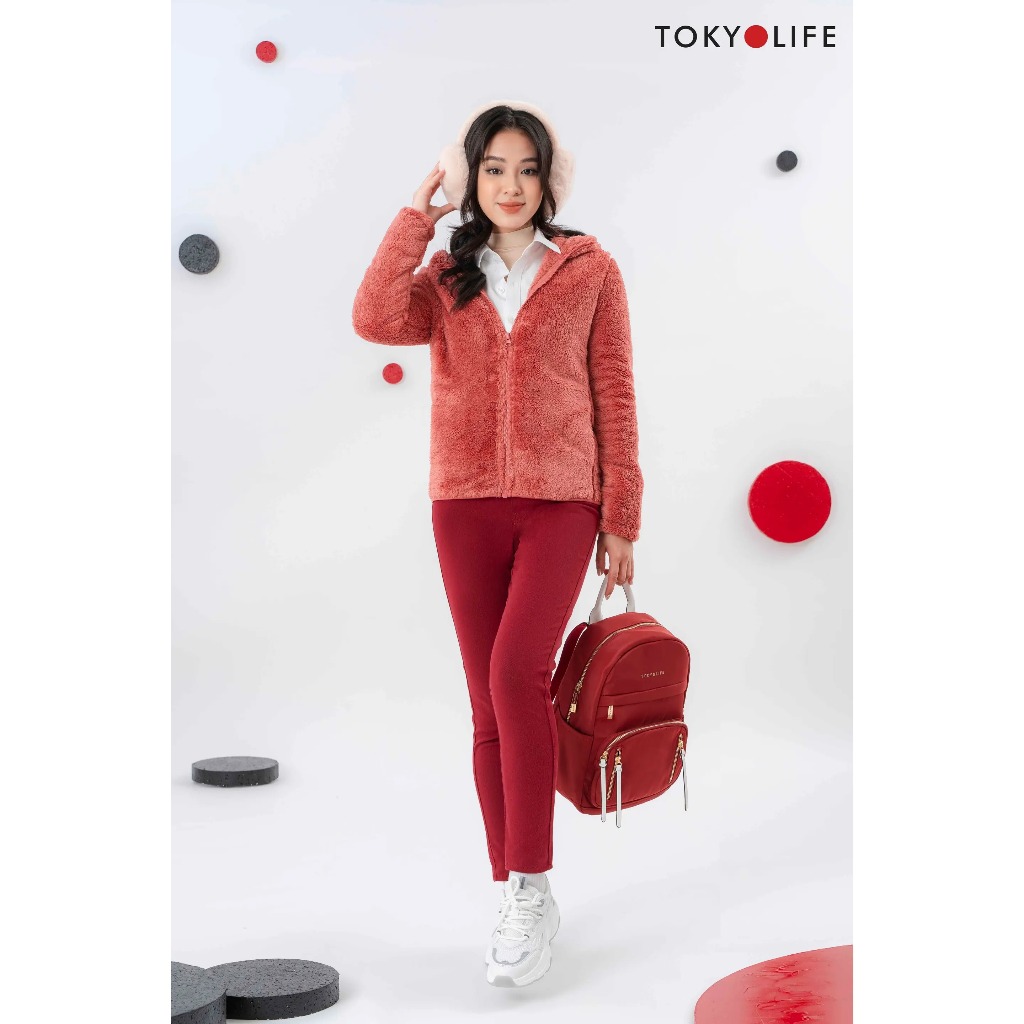 [CÓ MŨ - FORM NHỎ,TĂNG 1-2 SIZE] Áo khoác NỮ lông cừu nhân tạo mũ liền dài tay TOKYOLIFE C9FLJ507N