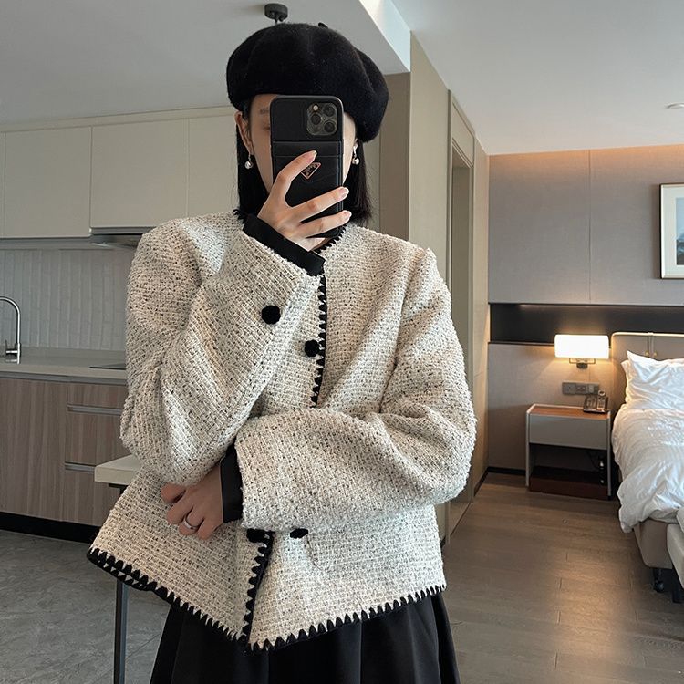 Áo Khoác Blazer Dáng Ngắn Cá Tính Cho Nữ Dài Tay Công Sở Thanh Lịch - Vest Dạ Màu Xám Sang Chảnh AO121
