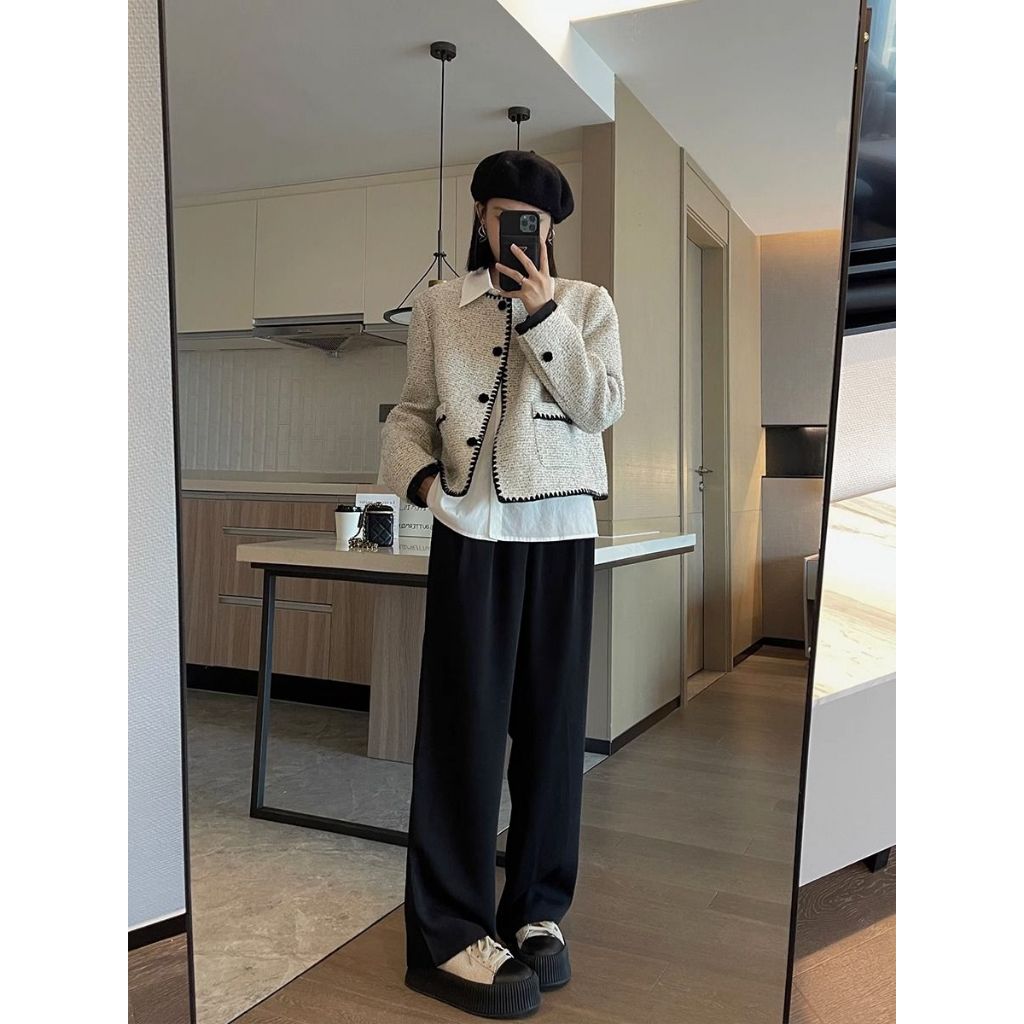 Áo Khoác Blazer Dáng Ngắn Cá Tính Cho Nữ Dài Tay Công Sở Thanh Lịch - Vest Dạ Màu Xám Sang Chảnh AO121