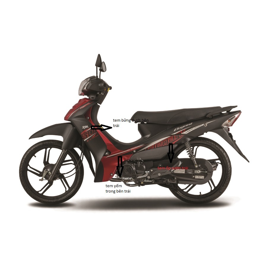 Tem xe Elegant 50cc 2023
