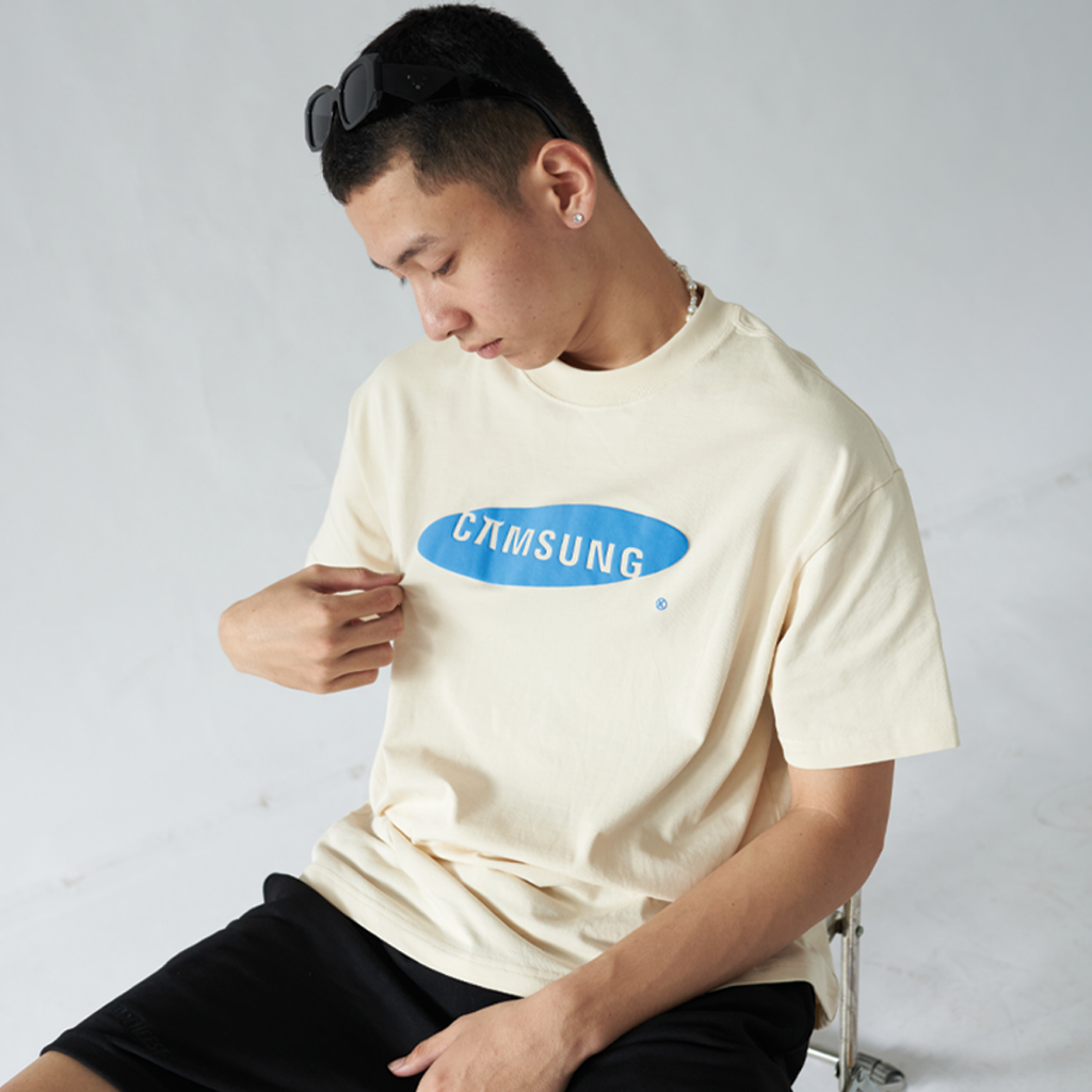 Áo thun Cắm Sừng - Kimocheese tay ngắn màu trắng kem 100% cotton cổ tròn | Chính hãng