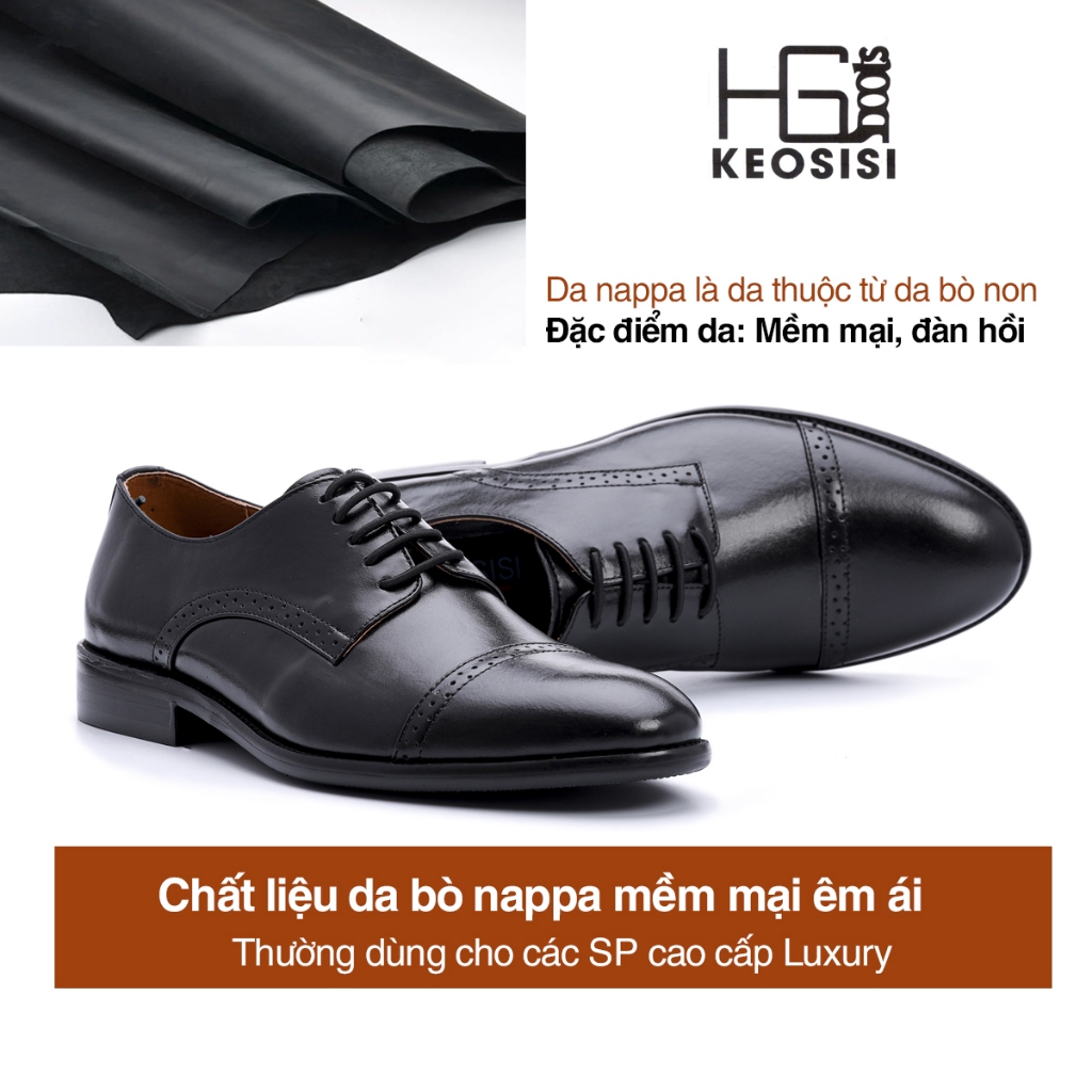 Giày da nam cao cấp Oxford OF04 da bò thật đế phíp dáng công sở hàng hiệu Hộp sang trọng KEOSISI Bảo hành 12 tháng