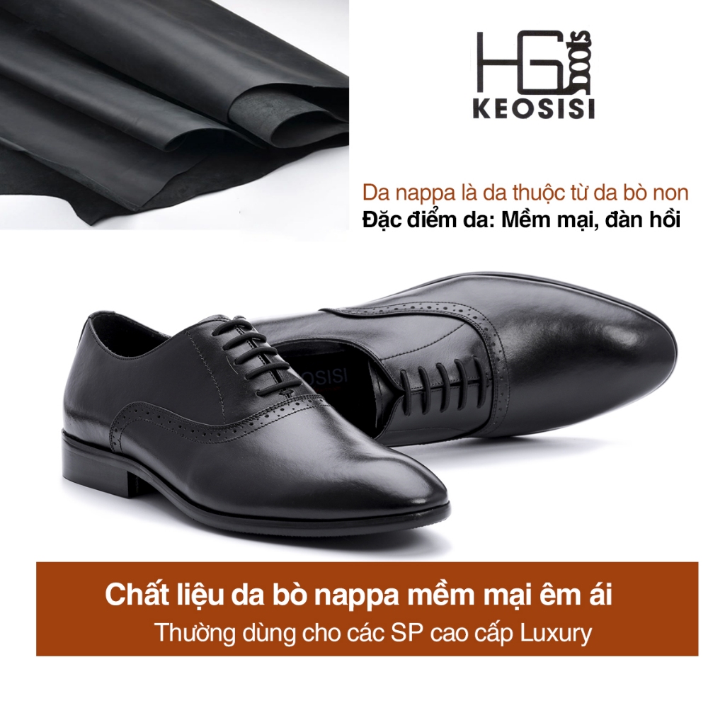 Giày Da Nam Công Sở Dáng OxFord OF06 đế phíp da bò thật cao cấp Hộp đựng sang trọng KEOSISI Bảo hành 12 tháng