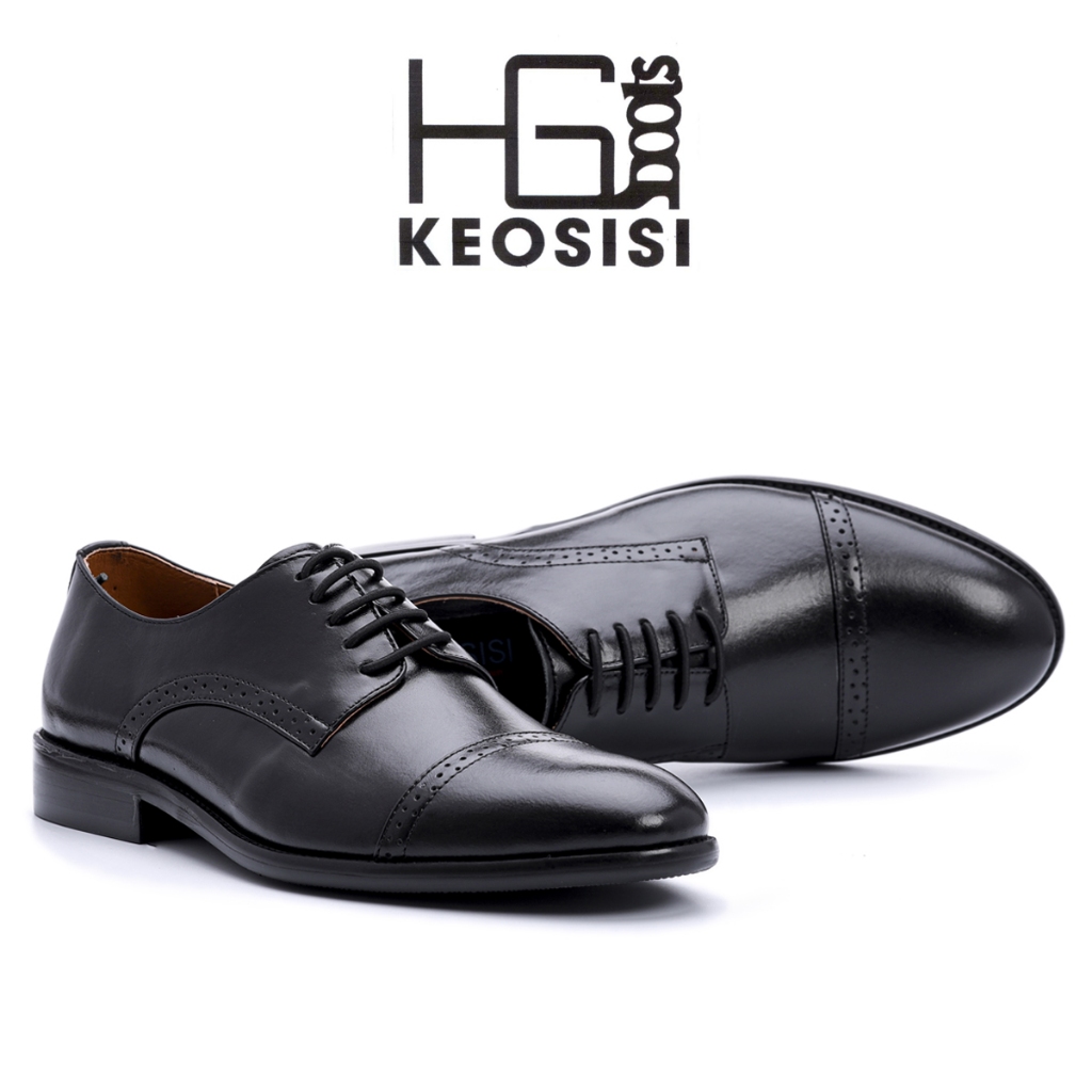 Giày da nam cao cấp Oxford OF04 da bò thật đế phíp dáng công sở hàng hiệu Hộp sang trọng KEOSISI Bảo hành 12 tháng
