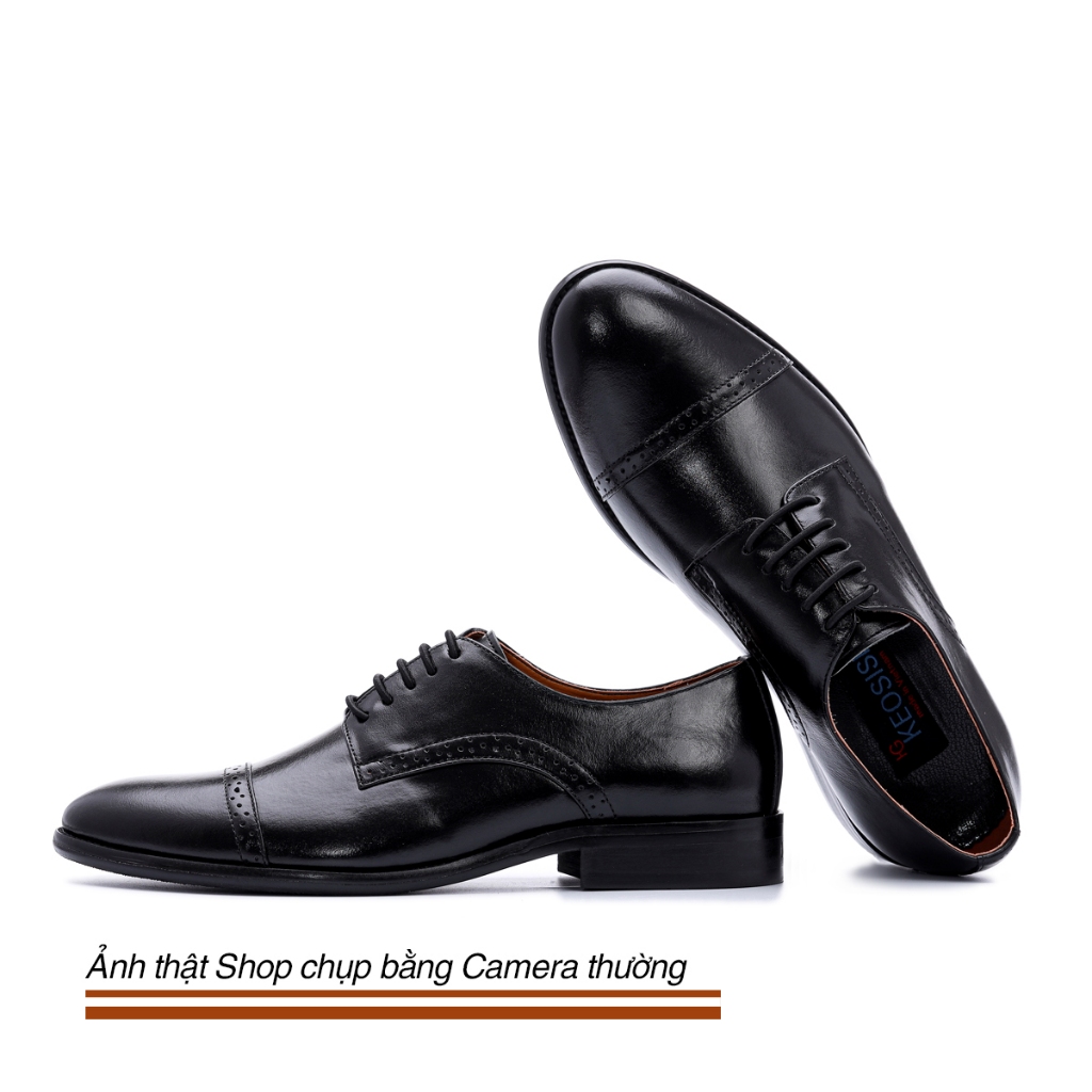 Giày da nam cao cấp Oxford OF04 da bò thật đế phíp dáng công sở hàng hiệu Hộp sang trọng KEOSISI Bảo hành 12 tháng