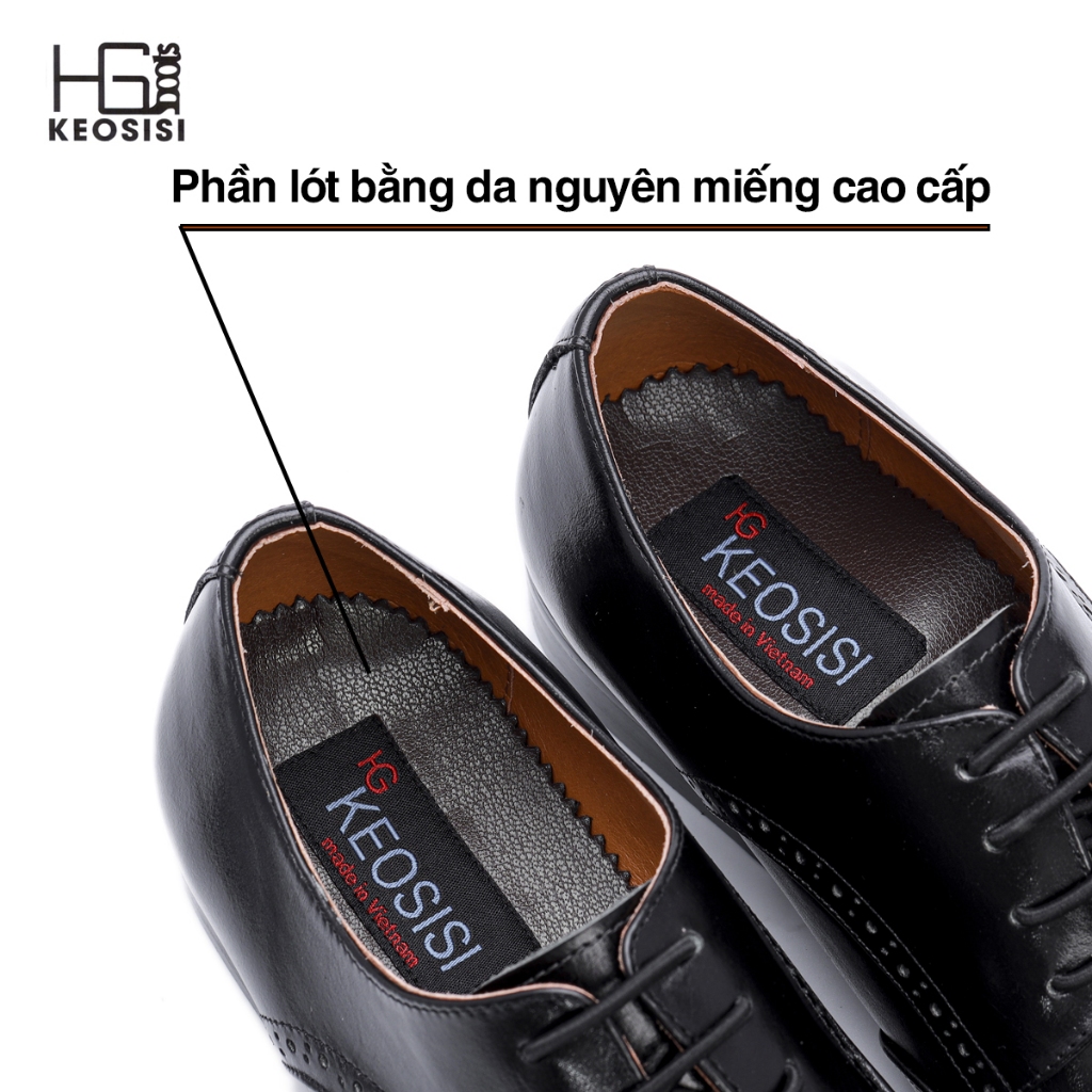 Giày Da Nam Công Sở Dáng OxFord OF06 đế phíp da bò thật cao cấp Hộp đựng sang trọng KEOSISI Bảo hành 12 tháng