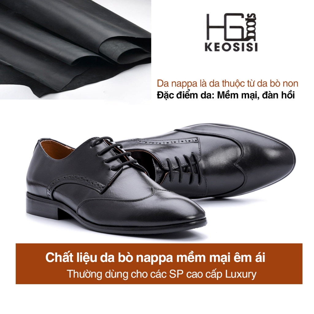 Giày Tây Nam Oxford OF05 đế phíp hàng hiệu công sở da bò Hộp đựng sang trọng KEOSISI Bảo hành 12 tháng