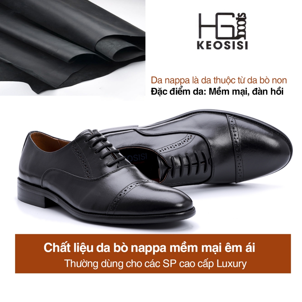 Giày Tây Nam Dáng Oxford OF01 Công sở đế Phíp hàng hiệu có Hộp đựng sang trọng KEOSISI Bảo hành 12 tháng