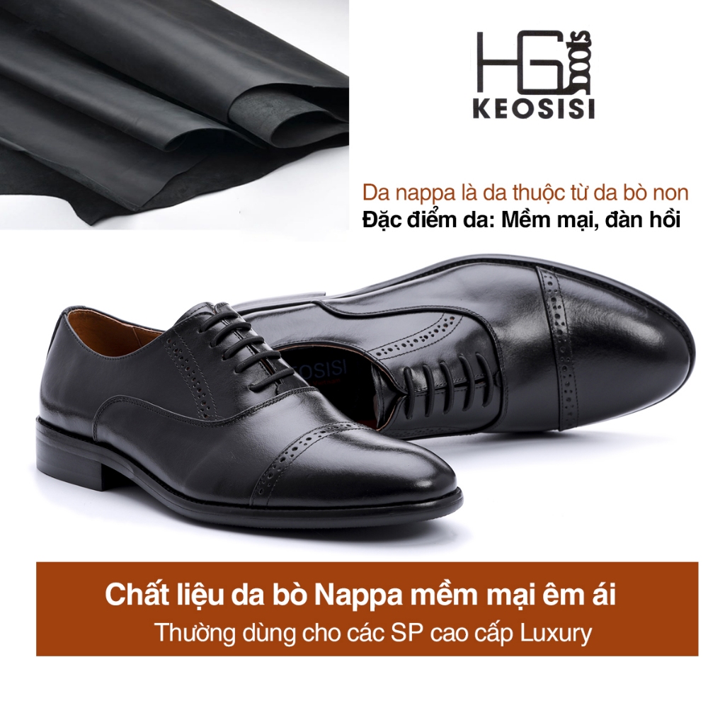 Giày Tây Nam Dáng Oxford OF01 Công sở đế Phíp hàng hiệu có Hộp đựng sang trọng KEOSISI Bảo hành 12 tháng