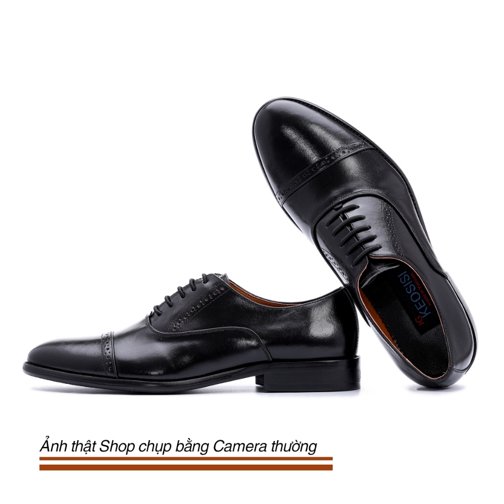 Giày Tây Nam Dáng Oxford OF01 Công sở đế Phíp hàng hiệu có Hộp đựng sang trọng KEOSISI Bảo hành 12 tháng