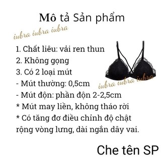 Áo lót dây chéo, bra mút mỏng nhẹ, mút độn.