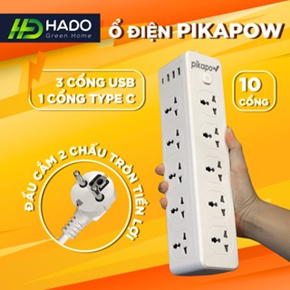 Ổ Cắm Điện Đa Năng HADO D15 Hình Tam Giác, 10 Ổ Cắm 3 USB 1 Sạc Type C, Chịu Tải 3000W, An Toàn Chống Giật, Nhựa PC Cao