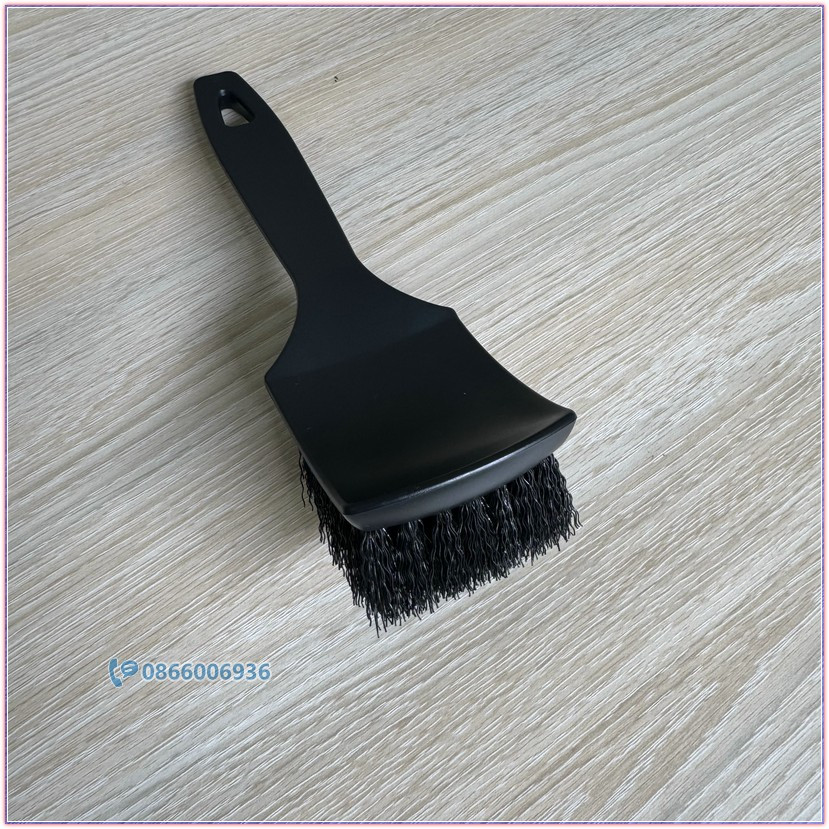Bàn chải vệ sinh lốp xe ô tô nhỏ gọn dễ cầm nắm, màu đen 21cm