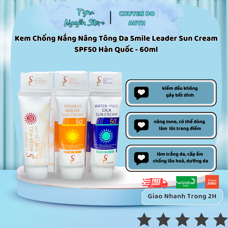 Kem Chống Nắng Nâng Tông Da Smile Leader Sun Cream SPF50 Hàn Quốc - 60ml