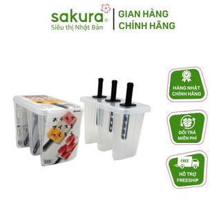 Khuôn làm kem 3 chiếc Inomata (nhựa trong) Made in Japan