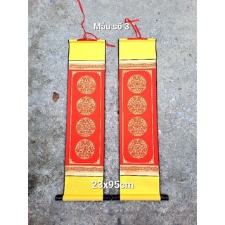 Câu đối 4 chữ bo gấm viết thư pháp