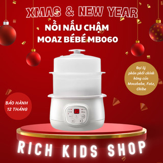 | bảo hành 12 tháng | nồi nấu chậm thức ăn hầm cháo tặng kèm thố sứ giá hấp moazbebe mb060