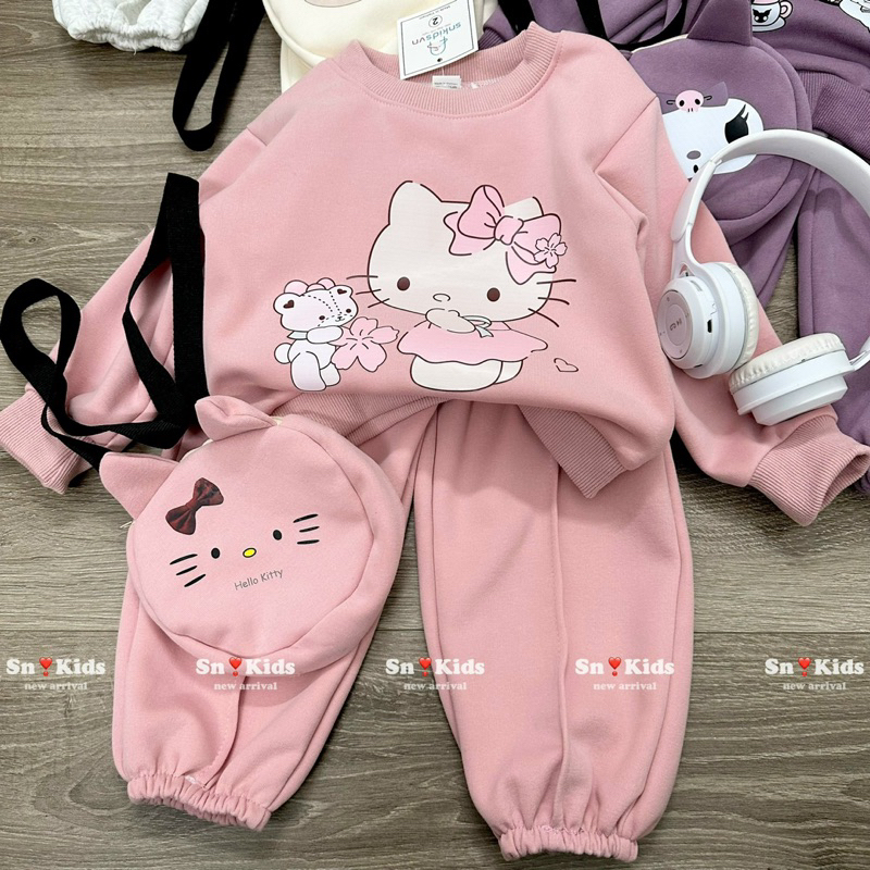 Bộ hoạt hình nhiều mẫu kèm túi đeo cho bé